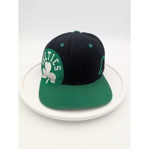 Boston Celtics Adidas Snapback Hat Black Green Trefoil NBA One Size